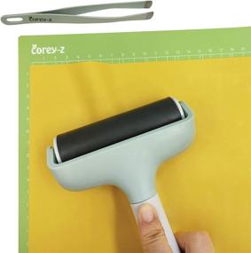 img 1 attached to 🛠️ Printmaking and Wallpapering Tool Set: Brayer Roller, Broad-tip Tweezers, MAT Remover, and Tape Construction Tool (3.8 Inch) for Stamping, Gluing, and Application