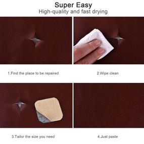 img 1 attached to 🔖 Self-Adhesive Leather Repair Tape and Patch for Handbags, Furniture, Drivers Seat, Sofas, Car Seats - Brown (17X79 inch)