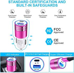 img 3 attached to 🚗 Fast Charging USB Type C PD Car Charger, Dual Port 30W Power Delivery 3A & Quick Charge 2.4A Car Adapter, Compatible with Google Pixel 5/4/3a/2 XL, Samsung S21+/S20, Note 21/20 Ultra, Car Plug + 6ft USB C Cable