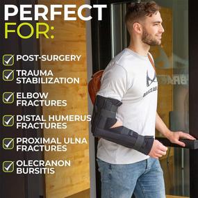 img 1 attached to 🩹 BraceAbility Elbow Immobilizer Brace: Long Arm Cast & Soft Splint for Supracondylar & Ulna Fractures (S/M)