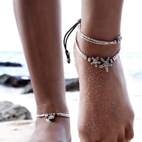 img 3 attached to 🐚 Vintage Boho Starfish Anklet: Stylish Buddha Foot Jewelry for Women's Beach Summer Barefoot Glamour