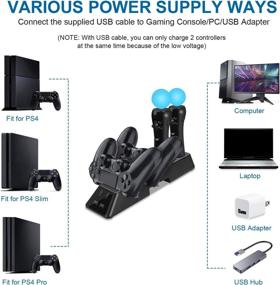 img 1 attached to 🎮 Quad Charger for PS4 Controller with Upgrades - Ultimate Charging Station Dock