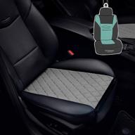fh group fb210102 faux leather/neosupreme seat cushion pad with front pocket (gray) front set with gift – universal fit for cars trucks &amp logo