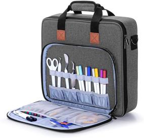 img 4 attached to 👜 Versatile Gray Luxja Carrying Bag for Cricut Accessories and Laptop - Ideal for Most Brands