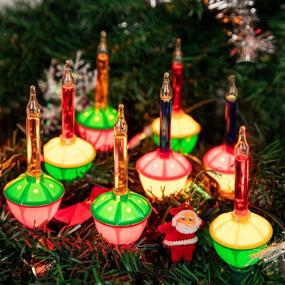 img 3 attached to 7-Pack Multi-Color Replacement Bubble Lights for Christmas Tree Decorations with Vintage Design and Candelabra Base - Red, Orange, and Blue