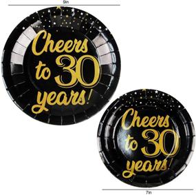 img 2 attached to Complete 82 Piece Party Supplies Set: Perfect for 30th Birthday or Anniversary Celebration - Includes Plates, Cups, Napkins, Banner, and Tablecloth for 20 Guests
