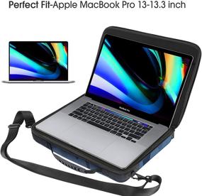 img 2 attached to 🔵 Smatree Hard Shell Laptop Shoulder Bag for 13.3 inch MacBook Pro/MacBook Air 2021 2020 2019 2018 2017,12.9 inch iPad Pro,Surface Pro X/7/6/5/4, Laptop Sleeve Case Navy Blue