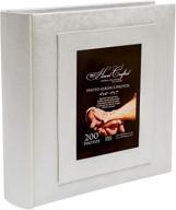 📷 kvd albums wedding photo album, elegant white design, holds 200 4x6/100 5x7 photos, window frame cover logo