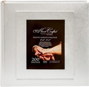 img 3 attached to 📷 KVD Albums Wedding Photo Album, Elegant White Design, Holds 200 4x6/100 5x7 Photos, Window Frame Cover