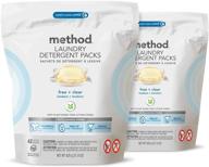 🌱 method hypoallergenic laundry detergent packs - plant-based stain remover, effective in hot and cold water, fragrance-free & clear, 42 packs per bag (2 pack, 84 loads). packaging may vary. logo