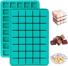 img 4 attached to 🍬 Mity Rain 2 Pack Square Caramel Candy Silicone Molds - Perfect for Chocolate Truffles, Whiskey Ice Cubes, Grid Fondant, Hard Candy, Pralines, and Gummy Jelly