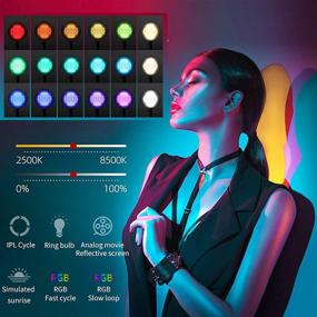 img 2 attached to Continuous RGB Soft Box Lighting Kit with Dimmable LED Light Head, 2 Soft Boxes, 2-in-1 Reflector, 2m Tripod Light Stand – Ideal for YouTube, Portrait, and Video Shooting by LOMTAP Photography