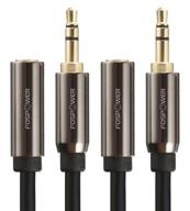 🔌 fospower 15ft (2-pack) 3.5mm male to 3.5mm female stereo audio extension cable adapter - 24k gold plated connectors for apple, samsung, motorola, htc, nokia, lg, sony, and more logo