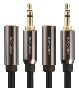 img 4 attached to 🔌 FosPower 15ft (2-Pack) 3.5mm Male to 3.5mm Female Stereo Audio Extension Cable Adapter - 24K Gold Plated Connectors for Apple, Samsung, Motorola, HTC, Nokia, LG, Sony, and More