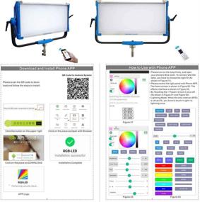 img 1 attached to 🎥 Yidoblo AI-3000C 300W RGBW LED Panel Lamp with Soft Light and APP Control for Studio Video Film - 12 Photography Lighting Effects Set (300W, Blue)