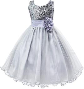 img 3 attached to YMING Flower Dress Sequin Dresses Girls' Clothing and Dresses