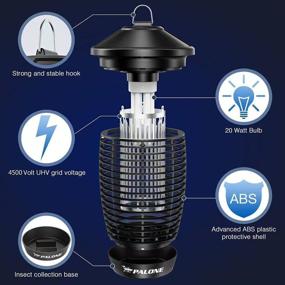 img 2 attached to Effective Outdoor Bug Zapper: PALONE 4500V 20W Mosquito Killer Lamp for Patio, Garden, Home