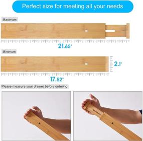 img 3 attached to 📦 8-Pack Bamboo Drawer Dividers - Adjustable Separators for Kitchen Utensils, Office, Bathroom, Bedroom - Expandable Wood Long Dividers for Drawers (Natural, 17.52-21.65IN) - BMOSU Spring Organizers