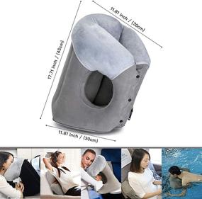 img 2 attached to ✈️ Felicificer Travel Pillow: Ultimate Comfort Airplane Pillow with Easy Inflation and Deflation, Perfect for Airplanes, Trains, Buses, Cars, Office Napping, Camping - Also Works as Lumbar Support