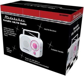 img 1 attached to Studebaker Pink Radio SB2000 White/Pink Retro Classic Portable AM/FM Radio With Aux Input (Limited Edition Color)