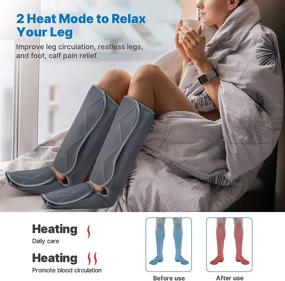 img 3 attached to 👣 RENPHO Leg Massager with Heat and Compression Calf & Foot Massage, Adjustable Wraps for Most Sizes, 5 Modes 3 Intensities 2 Heat, Ideal Gifts for Dad and Mom