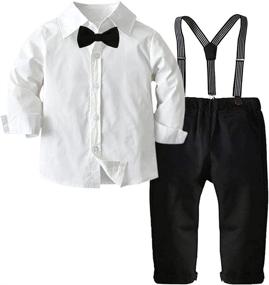 img 4 attached to 👖 Boys' Clothing Sets: 3-Piece Suits with Sleeve Shirts