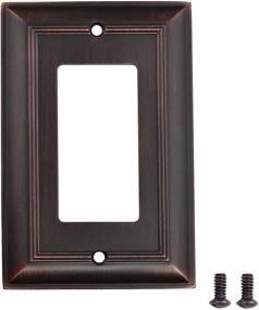 img 4 attached to 🔳 Pack of 3 Amazon Basics Single Gang Light Switch Outlet Wall Plates in Oil Rubbed Bronze