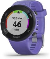 легкие в использовании garmin forerunner 45s пурпурные gps-часы для бега + поддержка тренировочного плана от тренера и дизайн 39 мм. логотип