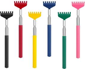 img 4 attached to Marvolia 6-Pack Back Scratchers: Extendable Metal Back Scratcher Tools for Adults with Odorless TPR Rubber Grip - Assorted Colors