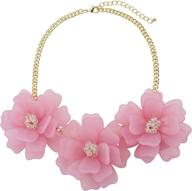 🌸 handmade bocar statement flower necklace set - bib collar jewelry for women logo