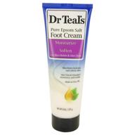 👣 dr teal's pure epsom salt foot cream with shea butter, aloe vera & vitamin e 8 oz - effective for women logo