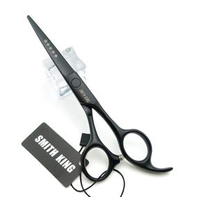 img 1 attached to 💇 Professional Hair Cutting Scissors Set - 5.5 Inches with Razor Combs, Lether Scissors Case - Hair Cutting Shears and Thinning Scissors for Personal and Professional Use (Black)