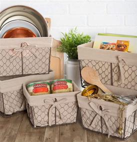 img 1 attached to 📦 DII Farmhouse Chicken Wire Storage Baskets: Set of 5 Rustic Natural Bins with Liner – Assorted Sizes