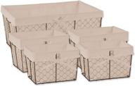 📦 dii farmhouse chicken wire storage baskets: set of 5 rustic natural bins with liner – assorted sizes logo