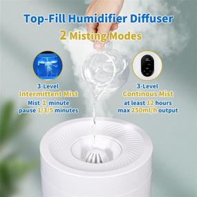 img 3 attached to 🌊 Honovos 3 in 1 Large Cool Mist Humidifier Essential Oil Diffuser: 3000ml with 1.72Gal(6.5L) Aquarium Tank & 7 Color LED Light for Room, Office, Bedroom