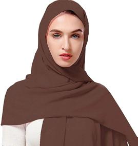 img 4 attached to 🧕 Chic and Stylish Women's Chiffon Head Wraps - Bubble Chiffon Scarf Hijab in Solid Colors