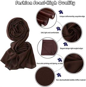 img 3 attached to 🧕 Chic and Stylish Women's Chiffon Head Wraps - Bubble Chiffon Scarf Hijab in Solid Colors