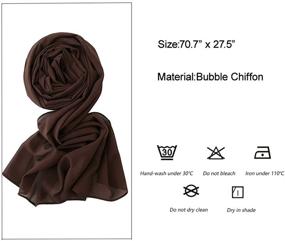 img 2 attached to 🧕 Chic and Stylish Women's Chiffon Head Wraps - Bubble Chiffon Scarf Hijab in Solid Colors