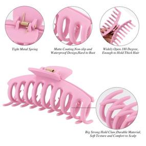 img 3 attached to 12 Pack of Large Matte Hair Claw Clips - 4.3 Inch Nonslip Big Hair Clamps for Women with Thick Hair, Perfect Jaw Hair Accessories