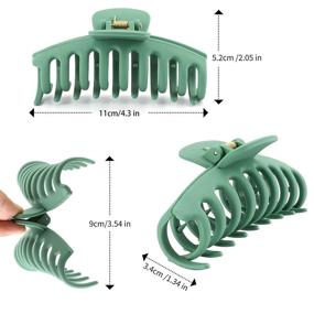 img 2 attached to 12 Pack of Large Matte Hair Claw Clips - 4.3 Inch Nonslip Big Hair Clamps for Women with Thick Hair, Perfect Jaw Hair Accessories