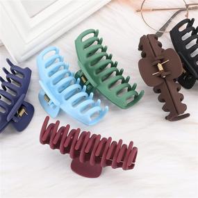 img 1 attached to 12 Pack of Large Matte Hair Claw Clips - 4.3 Inch Nonslip Big Hair Clamps for Women with Thick Hair, Perfect Jaw Hair Accessories