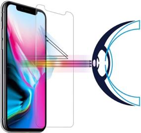 img 4 attached to 📱 iPhone Xs/X RetinaGuard Tempered Glass Screen Protector - SGS and Intertek Tested, Blocks Excessive Harmful Blue Light
