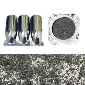 img 3 attached to MEILINDS Chrome Mirror Powder for Nail Art - Black Shiny Ultra Thin Pigment Dust Glitter for Metal Decor - 1g/Bottle