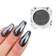 meilinds chrome mirror powder for nail art - black shiny ultra thin pigment dust glitter for metal decor - 1g/bottle logo