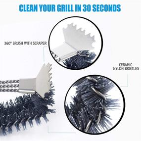 img 2 attached to 🔥 Kona Safe/Clean Nylon Grill Brush and Scraper - Ceramic Infused Bristles | Compatible with Traeger and All Pellet Grills & Smokers | Non Metal Bristle Free Grill Cleaner