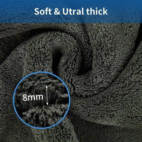 img 3 attached to 🧽 High-Quality Microfiber Towels - Thick 1200GSM Professional Car Drying Towel - Microfiber Cleaning Cloth Rags for Car Detailing & Washing - Supplies in Blue