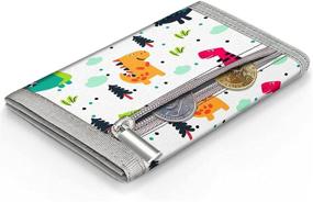 img 3 attached to 🦕 Kids Wallet for Boys & Girls Ages 4-18, Trifold Wallet with Zippered Coin Pocket, Novelty Wallet for Children's Gifts – Dinosaur Design