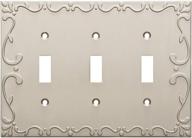 🔲 franklin brass classic lace triple switch wall plate in satin nickel finish logo