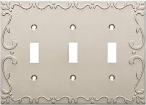 img 4 attached to 🔲 Franklin Brass Classic Lace Triple Switch Wall Plate in Satin Nickel Finish