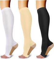 men women toeless compression socks - bundle of 3 open toe compression sock pairs логотип